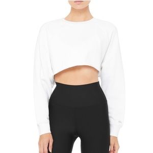 Alo Yoga Double Take pullover white